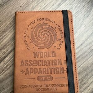 World Association of Apparition Brown Faux Leather Travel Notebook